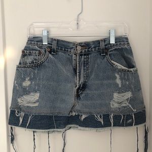 Destroyed Denim Skirt from LF